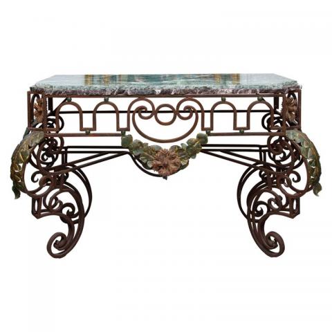 19th_Century_French_Iron_Console_with_Marble_Top.jpg