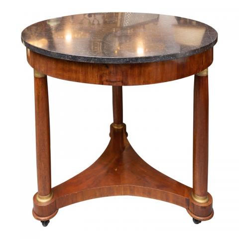 French_Empire_Circular_Table_with_Black_Marble_Top